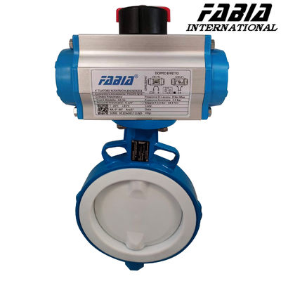 Pn 16 Pneumatic Rubber Lined Butterfly Valve  PTFE-Lined Butterfly Valve Corrosion Resistance for Chemical Processing