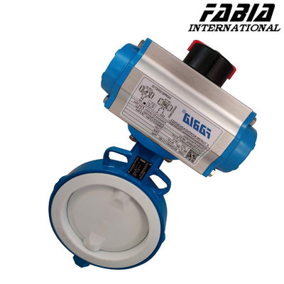 Pn 16 Pneumatic Rubber Lined Butterfly Valve  PTFE-Lined Butterfly Valve Corrosion Resistance for Chemical Processing