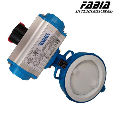 Pn 16 Pneumatic Rubber Lined Butterfly Valve  PTFE-Lined Butterfly Valve Corrosion Resistance for Chemical Processing