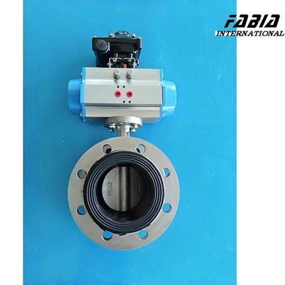 Centerline Pneumatic  Stainless Steel Flanged Butterfly Valve For Oil And Gas Industry