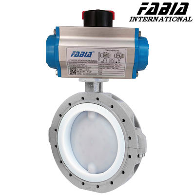 2.5 inç 3 inç 4 inç Hafif Flanged Pnömatik Kelebek Valf Kontrolü