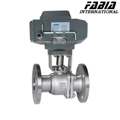 Metal Yüksek Basınçlı Elektrikli Top Valfi İki Yönlü Flange Top Valfi