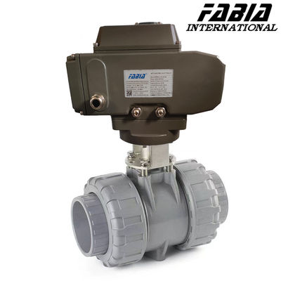 Elektrikli Yüksek Basınçlı Çift Komuta Yumuşak Mühürlü PVC Top Valfi 1000 PSI